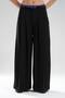 Women's Detachable Satin Belt Detailed Front Pleated Design Trousers