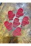 6 Pieces Red Gloves Felt Embroidery 7X5 cm - 2