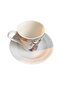 Signed Hand-Painted Porcelain Coffee Cup and Saucer with a Kazak Girl and Pomegranate Image - 8