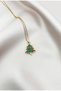 Pine Tree Design Charm Tarnish-Free Gold Color Steel Necklace - Women's Jewelry - 3
