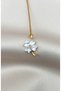 Stone Clover Charm Non-Tarnish Gold Color Steel Necklace - Women's Jewelry
