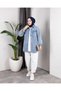Women's Washable Pocket Denim Jeans Blue Jacket - 4