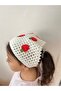 Strawberry Figured Hand Knitted Children's Bandana