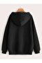 Men's Thick Black Hooded Three Thread Sweatshirt Hoodie Cotton - 2
