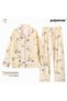 Women's Pajama Floral Pattern Lounge Wear Girl's Two Pieces Soft Pajama Set - 4