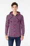 Men's Check-Print Cotton Hoodie Shirts