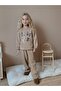 Girl's Love Leopard Patterned Sweatshirt Winter Tracksuit Set