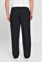 Men's Black Cotton Baggy Fit Relaxed Fit Tie-Waist Side Pocket Knitted Sweatpants - 6