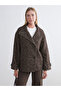 Esvab • Modern & Distinctive Stand Collar Embroidered Loose Fit Women's Cashmere Coat