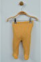 Cute Teddy Bear Embroidered 100% Cotton Tan Ribbed Baby Set - 6