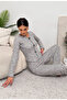 Long Sleeve Bow Detailed Combed Cotton Women's Pajama Set