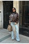 Women's New Season Leather Jacket with Belt - 3