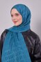 Petrol Blue Patterned Janjan Shawl