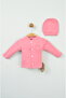 Cute Rabbit Patterned 100% Cotton Pink Baby Set - 4
