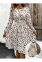 Women's Long Sleeve Boat Neck Elastic Waist Midi Single Jersey Dress - 6