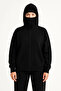Samurai Ninja Double Hooded Zip Zippered Kangaroo Pocket Hoodie Mask Detailed Sweatshirt - - 4