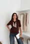 Ribbon Detailed Short Sleeve Soft Textured Knitwear Sweater Aw25Kz0076 - 4