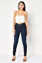 Women Skinny Fit Washed Stretchable Denim, Navy Blue - 4