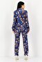 Women Floral Print Long Sleeve Jumpsuit, Multicolor - 3