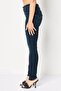 Women Skinny Fit Washed Stretchable Jeans, Dark Indigo - 3