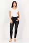 Women Skinny Fit High Rise Stretchable Jean, Washed Black - 4
