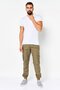 Men Regular Fit Plain Cargo Pants, Khaki - 2