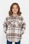 Kids Girl Spread Collar Long Sleeve Plaid Shirt, Multicolor