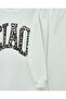 Three-Thread Sweat Suit with Leopard Print Detail on the Front - White - 5