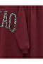 Three-Thread Sweat Suit with Leopard Print Detail on the Front - Burgundy - 5