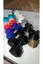 Sports Themed Dumbbell & Shaker Keychain Set That Makes Sound When Shaken |   Multi-Colored Bag Ornament - 5