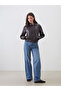Shirt Collar Women's Leather Look Jacket - 2