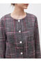 Esvab • Modern & Distinctive Zero Roba Collar Checkered Embroidered Women's Tweed Jacket - 3