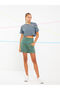 Alita City Farkıyla Xside Active Green Plain Loose & Baggy Women's Sports Shorts - 6