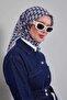 Blue cube pattern soft scarf - 2