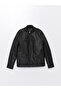 Standard Fit Men's Leather Look Jacket - 7
