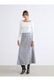 Vizyon New Season Elastic Waist Plaid A-Line Skirt