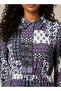 Midi Shirt Dress with Floral Print - 4