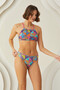Colorful Sundream Back-Tied Halter Neck Single Top Bikini - 2