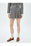 Standard Waist Pleated Mini Shorts Skirt - 3
