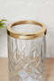 Clear And Gold Embossed Glass Tumbler - 4