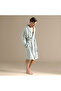 Frances Bamboo Unisex Bathrobe Smoke Green - 5