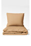 Basics Cotton Satin Beige Children's Duvet Cover Set 140X200Cm - 2