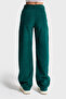 Women's Petrol Green Doris 29w5-118 Straight Fit High-Waist Thick Corded Velvet Fabric Pants - 3