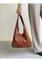 Stylish and Classic Model Shoulder and Hand Bag with Staple Detail - 5
