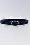 Women's Oval Buckle Black Belt – Stylish Everyday and Jeans Matching Leather-Look Belt