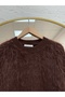 Celina Bearded Soft Sweater-Zi̇7004 Brown - 2
