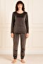 Women's 13164-063 Long Sleeve Velvet Pajama Set