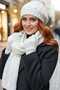Women's Knitted Patterned Beanie Scarf Gloves Set - 8