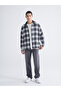 Peak New Season Hooded Regular Fit Long Sleeve Plaid Men's Shirt Jacket - 2