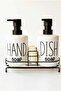 2-Piece Ceramic Liquid Soap Dispenser with Metal Stand, Detergent Dispenser Set – Pump Bottle for Bathroom and Kitchen - 4